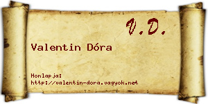 Valentin Dóra névjegykártya